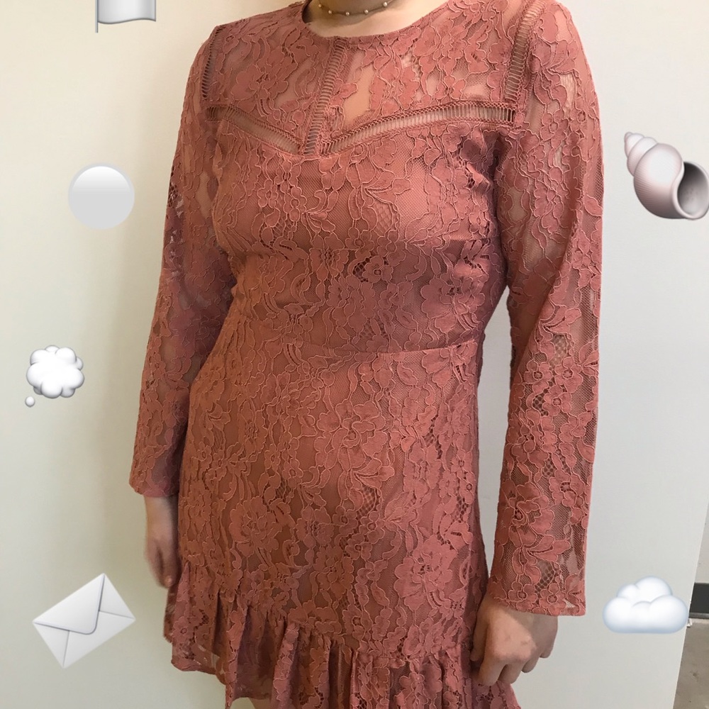 Dusty Rose Lace Dress
